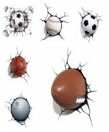 3D -auto -stickers Simulatie Basketbal Baseball voetbal Sticker CAR Buitenstijl Stretches Decoratie Ball Stickers 7styles GG9872998