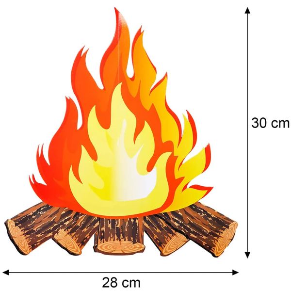 Cardboard 3d Campfire Centerpiece Artificial Fire Fake Flame Paper Party Decor Torch de llamas para Birefighter Birthday XMAS Nuevo sí