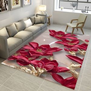 Tapis 3D 2000mm x 3000mm tapis rectangulaires salon fleur de Lotus tapis canapé Table basse tapis chambre Yoga Pad étude porte Mat226x