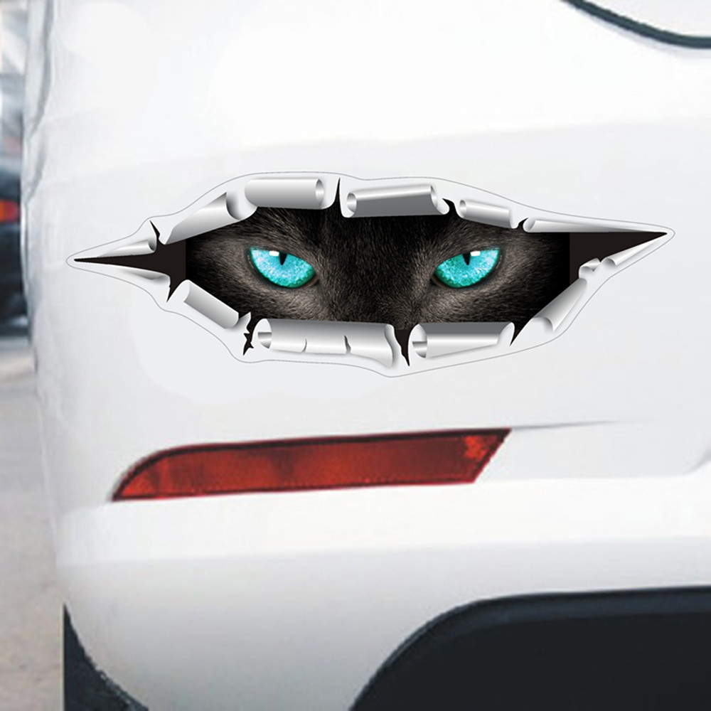 3D voitures autocollant oeil véhicule décor hommes yeux Peek belle femme Animal voiture autocollants décalcomanie ornements