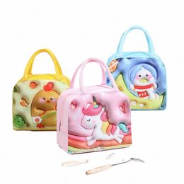 3D Carto Lunch Bag Enfants Épaissie De Poche Isolé Thermique Alimentaire Lunch Box Functial Alimentaire Pique-Nique Sac À Lunch pour Filles Kid 87vQ #