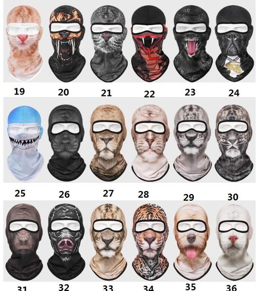 Masques de tête d'animaux de dessin animé 3D, couverture complète, cagoule, moto, cyclisme, écharpe magique, randonnée, fête de pêche, masque