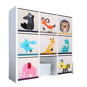 3D Cartoon Animal Toy Boîte de rangement Pliant Bacs de rangement Armoire Tiroir Organisateur Vêtements Panier de rangement Enfants Jouets Organisateur 210626