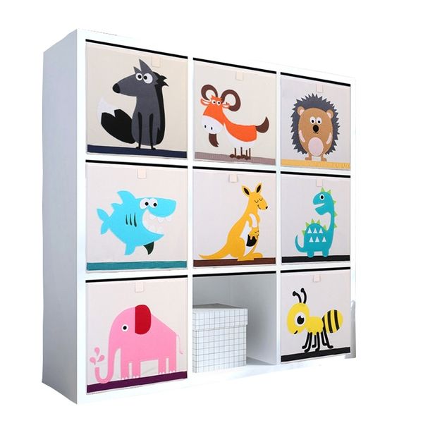3D Cartoon Animal Toy Boîte de rangement Pliant Bacs de rangement Armoire Tiroir Organisateur Vêtements Panier de rangement Enfants Jouets Organisateur 210626
