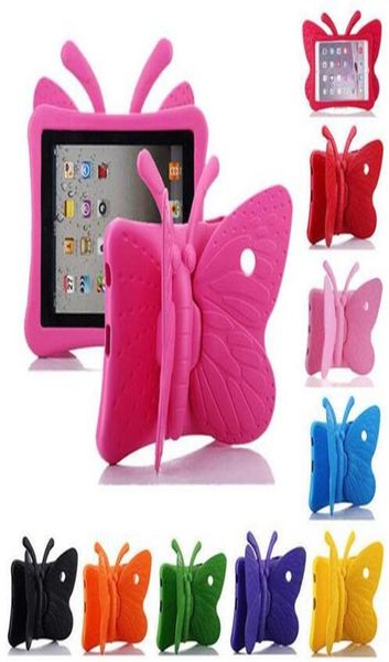 Housse de tablette antichoc EVA, motif papillon de dessin animé 3D, pour iPad 234 56Air2 mini 345 Pro, nouvel iPad 97 pouces, étui pour enfants 224I8180837