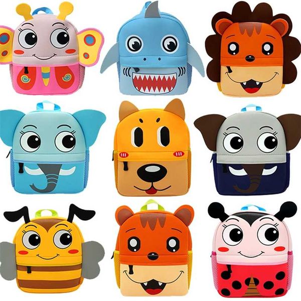 Mochilas para niños de dibujos animados en 3D, mochilas escolares para niñas y niños, mochila de neopreno para niños pequeños, diseño de marca para jardín de infantes 211021