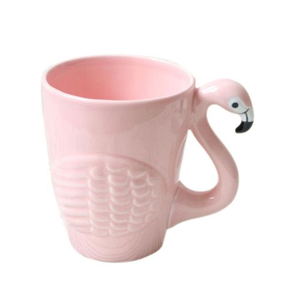 3d dessin animé Flamingos Bird Mug Céramique Cupic Animal Coffee Tass pour fille d'anniversaire GIRED DECORY244N