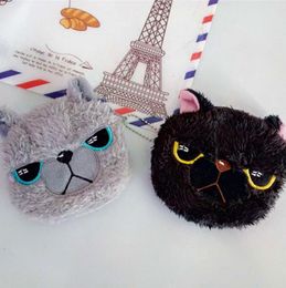 3D Cat Portemonnee Angry Droevig Meow Gezicht Pluche Zippere Munt Pouch Portefeuille Perfect Cadeau voor kinderen