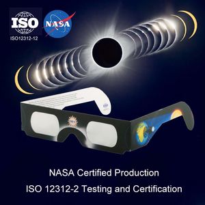 Papier certifié 3d CE / ISO verres d'éclipse solaire Sécurité pour la visualisation directe du soleil Observez les éclipses totales éclipses partielles