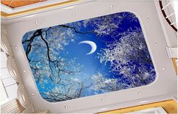 3d ceiling murals wallpaper custom po Winter sky in the night sky in the forest sky night ceiling painting wallpaper for walls 3137909