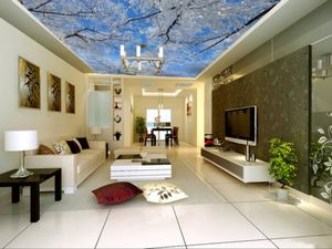 3d ceiling murals wallpaper Winter sky big tree snowflake ceiling fresco beautiful scenery wallpapers