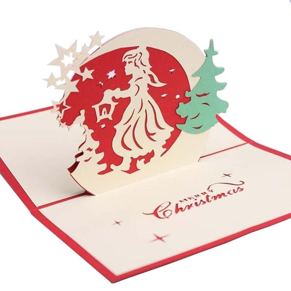 Tarjetas de Navidad 3D, tarjetas postales, tarjetas de felicitación emergentes, campanas de Navidad, invitaciones para fiestas, tarjetas de papel, recuerdos personalizados hechos a mano