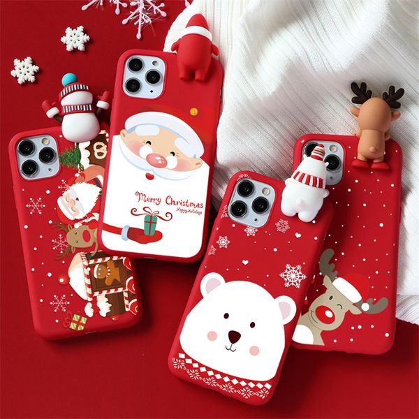 Fundas de TPU blandas con muñeco de Navidad en 3D para Xiaomi Redmi Note 9 8 7 6 5 8T Pro 9S 9A 8A Mi 11 A3 10 Lite CC9e CC9 A2, funda de teléfono con dibujos animados