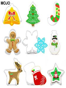 3D Christmas Family Party Cookie Cutters Baking Mold Set 9pcs roestvrij staal snijglaag deeg Biscuit Cake9220510