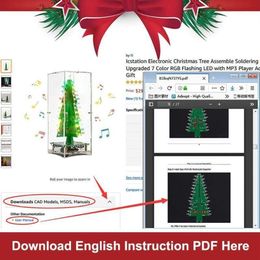 3d Christmas Tree Music Box Soudering Practice Project DIY Electronic Science Assemble Kit avec 7 couleurs flash Light Lad1288i