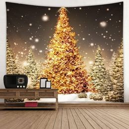 3d kerstboom muur tapijt feestdecoratie hangende tapijtbeddeksel tafelkleed y200324