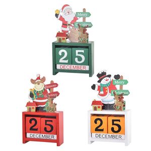 Calendriers de noël en bois 3D, mignon Santa Milu cerf bonhomme de neige imprimé, cadeaux pour enfants, cadeaux de fête, décorations de noël LYX82