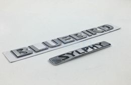 3D Chrome ABS Sticker Voor Nissan Bluebird Sylphy Logo Embleem Auto Kofferbak Badge Naambord Sticker5370251
