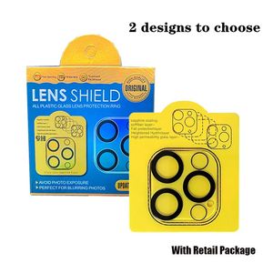 3D Clear Camera Lens Tempered Glazen krasbestendige rugscherm Beschermer Volledig afgedekt schild voor iPhone 14 13 12 11 Pro Max Mini met flashcircle retailpakket