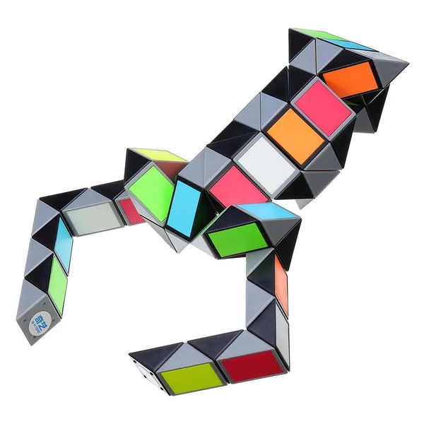 Cube magique coloré 3D, 72 Segments, vitesse torsadée, serpent, Puzzle autocollant, jouets éducatifs