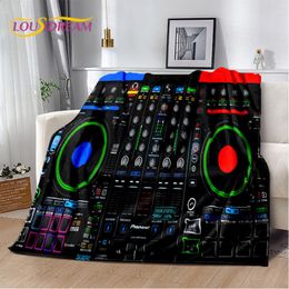 Clavier d'écran de musique DJ 3D COOL 3D Couverture moelleuse douce, couverture de flanelle à la chute de jet chaud pour le salon de la chambre à coucher