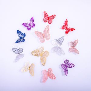 3D creatieve blauwe vlinder muurstickers pvc bloem vlinder muurstickers home decor 12pcs / set