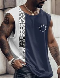 3D Creative rétro imprimé extérieur T-shirt Sports Style Casual Brepwant Crew Neck Four Seasons Fitness Adult Mens Tank Top 240429