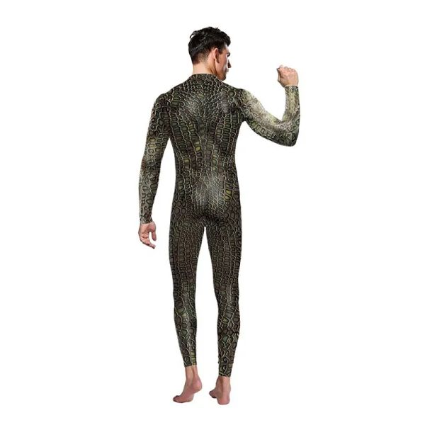 3D Crocodile Impreso Bodysuit de cosplay Men Mujeres Patrón de piel de serpiente Zentai Halloween Party Jumpsuit Traje de rendimiento