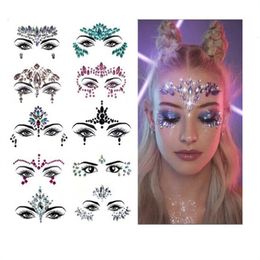 3D Crystal Tattoo Sticker Boorstickers Eyes Sticker Party Face Stickers Face Decoratie Diamant Masquerade Tijdelijke tattoo GC2086