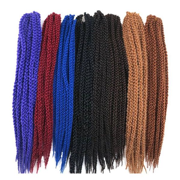 3D Cubic Twist Crochet Trenzas Cabello 12 Rots / Pack 22 pulgadas Fibra de baja temperatura Extensiones de cabello sintético largo 120g