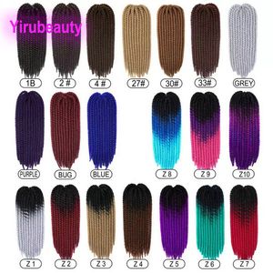 Extensions de cheveux synthétiques au Crochet, tresses cubiques 3D, 22 pouces, 12 pièces, 120g, 2 # 4 # 33 # gris