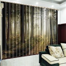 Promotion de fenêtre de rideau 3D Lush Virgin Forest Landscape HD Impression numérique Décoration intérieure Curtains de panne de courant pratique7272950