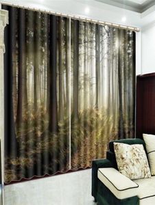 Promotion de fenêtre de rideau 3D Lush Virgin Forest Landscape HD Impression numérique Décoration intérieure Curtains de panne de courant pratique8657917