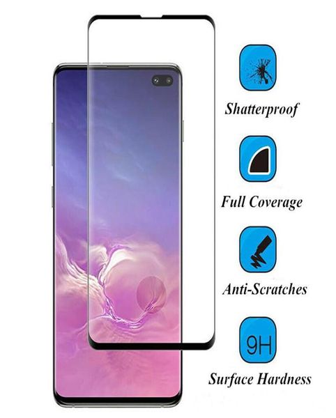 Protecteur d'écran de film en verre trempé de cas de casse incurvé convivial pour Samsung Galaxy S10 Plus S10E Note10 Plus S8 S9 plus Note8 Note98914570