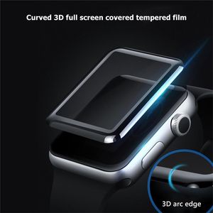 Protector de pantalla completa de borde curvo 3D Protector de películas de vidrio templado para Apple Watch iWatch 6 / SE / 5/4 38 mm 42 mm 40 mm 44 mm sin paquete