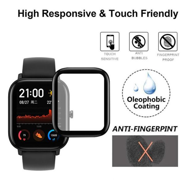 Película suave de borde curvo 3D para Xiaomi Huami Amazfit GTS GTS 2 Protector de pantalla de cubierta completa para Amazfit Bip U Bip U Pro (no vidrio)