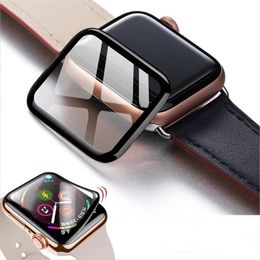 El más nuevo protector de pantalla de película de cobertura completa de vidrio templado suave PMMA con borde curvo 3D para Apple Watch 7 6 5 4 3 2 41 mm 45 mm 38 mm 40 mm 42 mm 44 mm