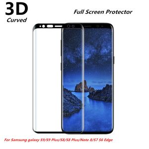 Film de protection en verre trempé de pleine couverture courbe pour Samsung Galaxy S9 Plus S6 S7 Edge S8 Plus