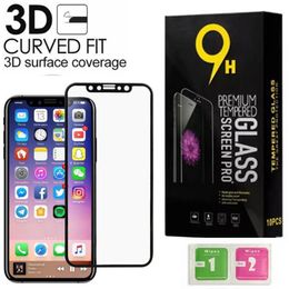 3D Curved Soft Edge Carbon Fiber Gehard Glass Screen Protector voor iPhone XS MAX / XS / XR / X Koolstofvezel gehard glas met detailhandel