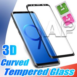 3D Gebogen Screen Protector Gehard Glas Voor Samsung Galaxy Note S22 S21 10 S20 Ultra S9 Note 9 8 S8 plus Volledige Cover Geen Pakket