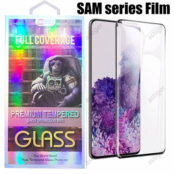 Protecteur d'écran de téléphone en verre trempé incurvé 3D pour lunettes Samsung Galaxy S21 S20 Note20 Plus Ultra S10 S8 S9 avec emballage de vente au détail