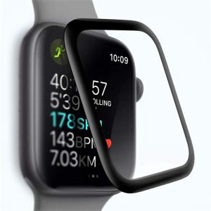 3D incurvé avec bord noir Full Glue Couverture d'écran Protecteur en verre trempé de protection pour Apple Watch iWatch 1/2/3/4/5/6/7 38mm 42mm 40mm 44mm 41mm 45mm 49mm Sans emballage