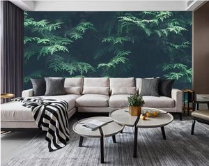 Papel pintado de foto moderno personalizado 3D pintura Mural plantas verdes tropicales de moda moderna para sala de estar dormitorio TV Fondo decoración del hogar papel