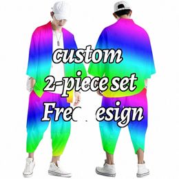 3D impression personnalisée hommes / femmes 2 pièces ensembles d'été à manches courtes pantalons de survêtement couple survêtement sweat-shirt à capuche à capuche vêtements pour hommes P2PJ #