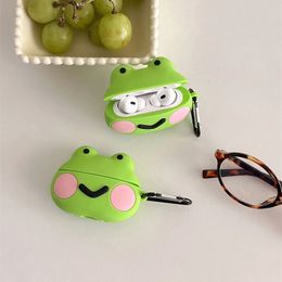 Étui de grenouille de dessin animé 3D pour AirPods Pro2 Airpod Pro 1 2 3 Écouteurs Bluetooth Boîte de charge COUVERTURE DE COVER DU COVER 240419