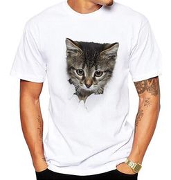 3d schattige kat t-shirts vrouwen zomer tops tees print dier t-shirt mannen O-hals korte mouw mode t-shirts plus size