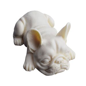 3D mignon beaux chiens Mousse gâteau moule bouledogue crème glacée Silicone cuisson Gumpaste outils Dessert moules pour décoration de gâteau K699 210225