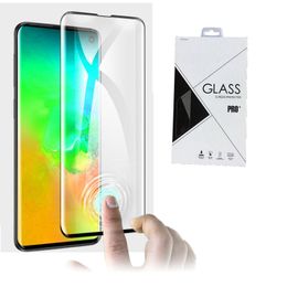 Protecteur d'écran en verre trempé incurvé 3D pour Samsung Galaxy S10 S10 5G S10 PLUS bord colle 500 pcs/lot paquet de vente au détail