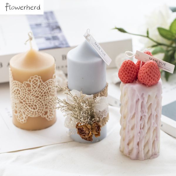 Cono cilíndrico 3D Rombo Vela Vela Acrílico Diy Aromaterapia Decoración del hogar Moldes de vela para la fabricación de velas