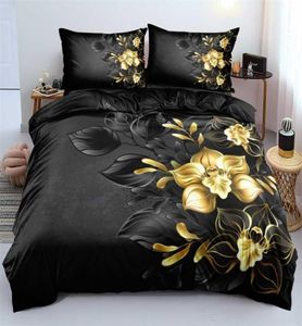 3D Design Bloemen Dekbedoverkapsets Beddengoed Bedding Set QuiltComforter Covers Pillowcases 220x240 Maat Zwart Home Texitle 21122817962222